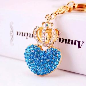 Crowned Blue Purse Charm Keychain New With Tags